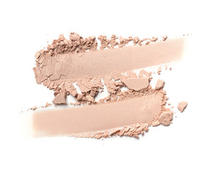 Smears of nude beige eyeshadow