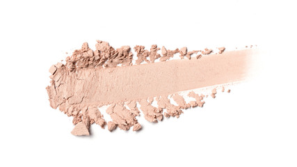 Smears of nude beige eyeshadow