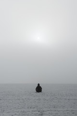 lonely man in the fields