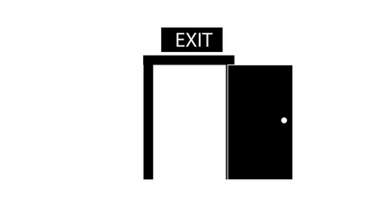 emergency exit sign, exit door icon, exit strategy