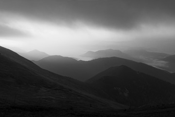 fog in the mountains