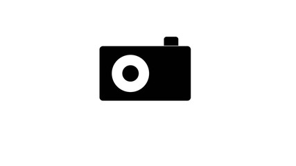 Camera Icon in trendy flat style isolated on grey background.