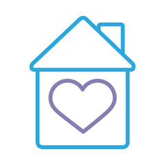 house with heart solidarity line style