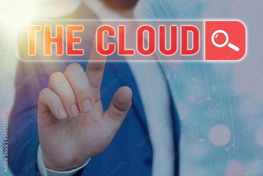 Poster text sign showing the cloud. business photo showcasing programs used in storing accessing data over 