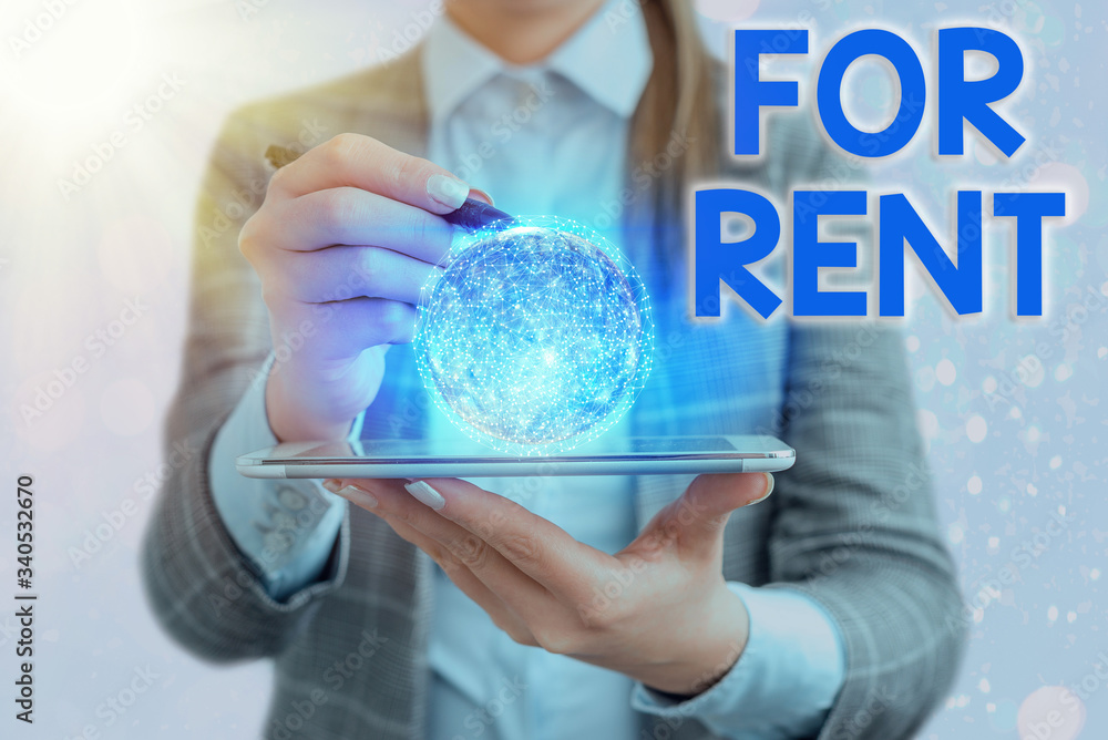 Poster text sign showing for rent. business photo text when you make property available for purchasing temp