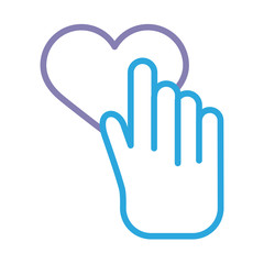 Fototapeta premium hand human indexing heart solidarity line style