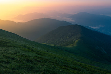 sunrise in the mountains
