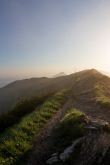 sunset over the hills