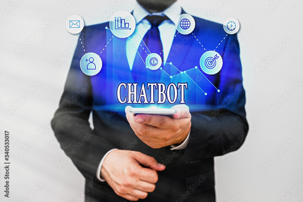 Poster handwriting text chatbot. conceptual photo a kind of computer program that simulates conversation