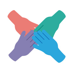 hands human solidarity flat style