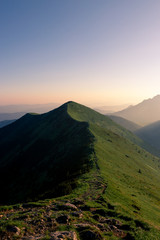 sunrise in the mountains