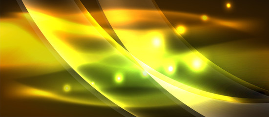 Abstract background. Shiny design neon waves with light effects, techno trendy design. Vector Illustration For Wallpaper, Banner, Background, Card, Book Illustration, landing page
