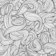 Black and white waves seamless pattern