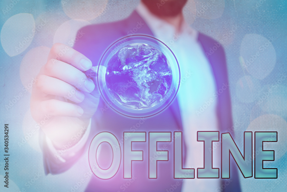 Poster handwriting text offline. conceptual photo not having directly connected to a computer or external n