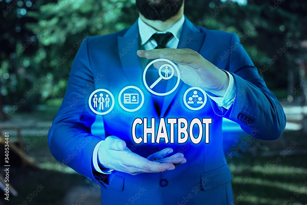 Poster handwriting text chatbot. conceptual photo a kind of computer program that simulates conversation