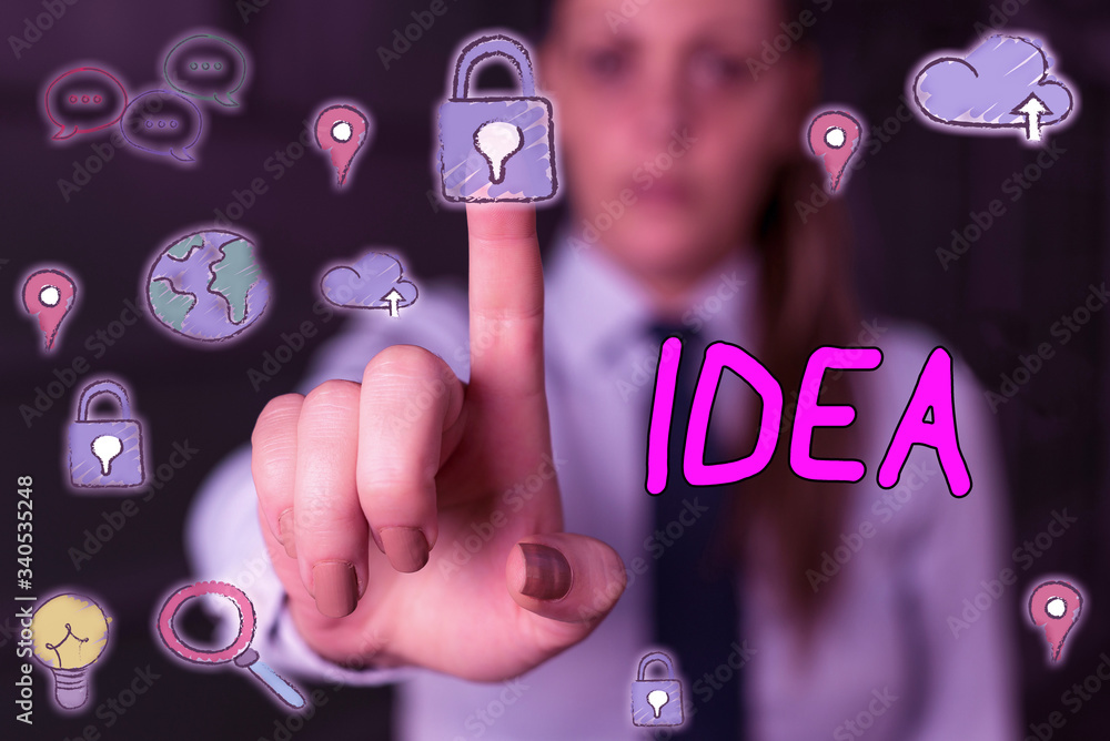 Poster word writing text idea. business photo showcasing a thought or suggestion as to a possible course of