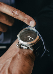 Mens wrist timepiece mockup
