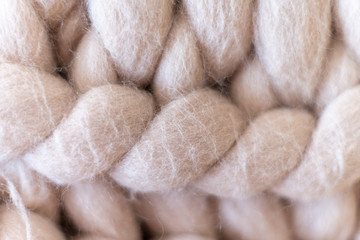 Knitted fabric background close up
