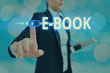 Conceptual hand writing showing E Book. Concept meaning electronic version of printed book which...