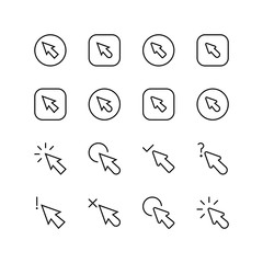 Set of mouse cursor line icon design. Pointer mark vector illustration. 