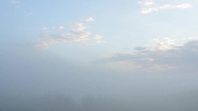 Fog slowly hiding landscape