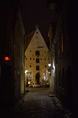 Night shot in streets of Tallinn