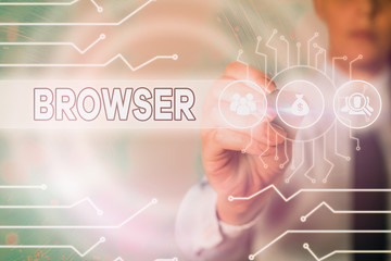 Word writing text Browser. Business photo showcasing Computer program Graphical user interface...