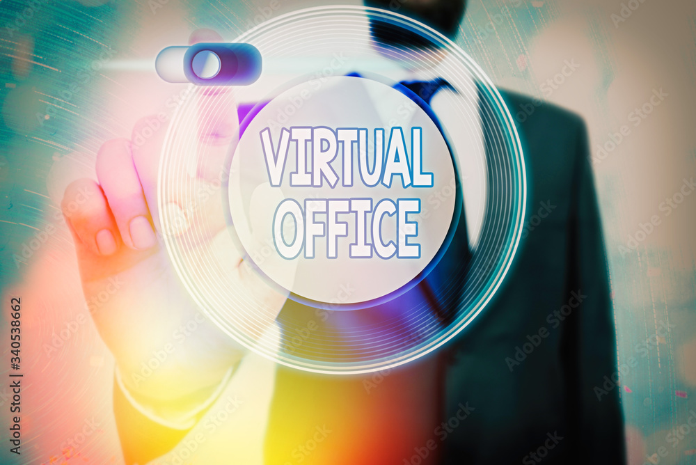 Poster conceptual hand writing showing virtual office. concept meaning operational domain of any business o