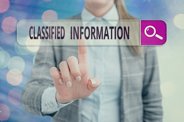 Handwriting text writing Classified Information. Conceptual photo Sensitive Data Top Secret...