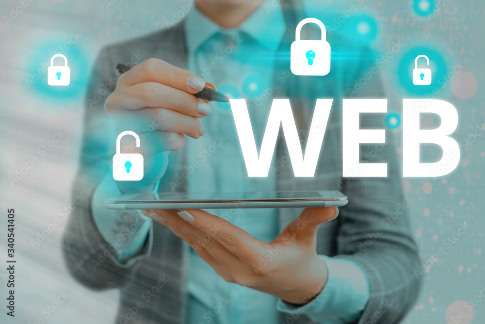 Poster word writing text web. business photo showcasing a system of internet servers that support specially