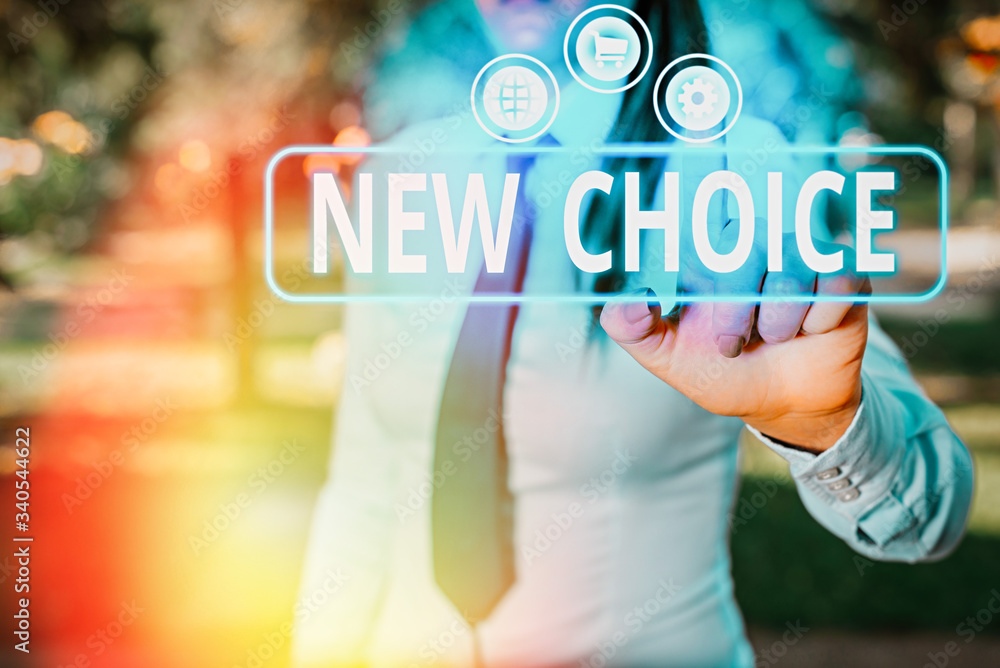 Poster conceptual hand writing showing new choice. concept meaning having lot of options and adding another
