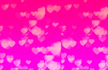Golden Hearts On Colorful Pink Gradient Background.