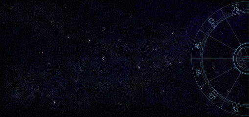 ホロスコープ- Horoscope and starry sky,Astrology Background -