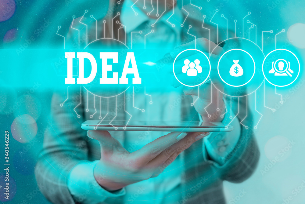 Poster text sign showing idea. business photo text a thought or suggestion as to a possible course of actio
