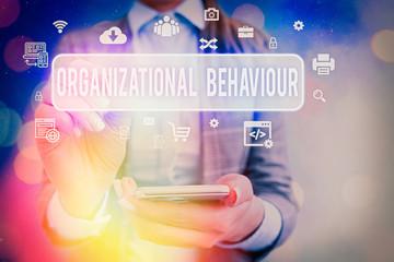 Handwriting text writing Organizational Behaviour. Conceptual photo the study of the way showing...