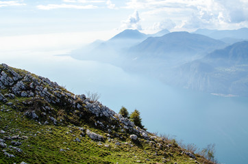 Lake Garda / Gardasee sightseeing and Panorama you at the lake and the mountains