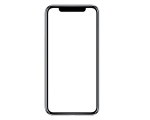 Studio shot of Smartphone iphoneX with blank white screen for Infographic Global Business Marketing...