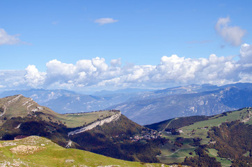 A view of a large mountain in the background. High quality photo
