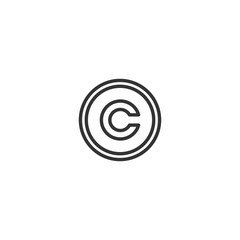 Copyright icon vector. Patent, Legal , Intellectual property sign.