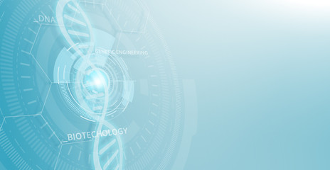 Background with DNA symbol. Genetic Engineering and Biotechnology  - obrazy, fototapety, plakaty