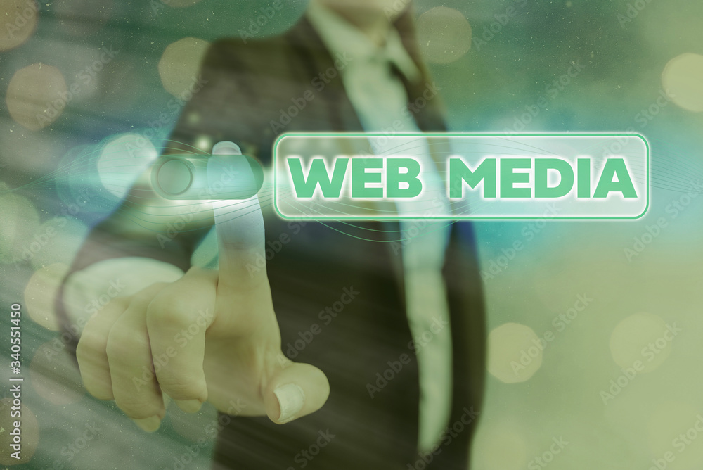 Poster conceptual hand writing showing web media. concept meaning audio and visual forms of communication p