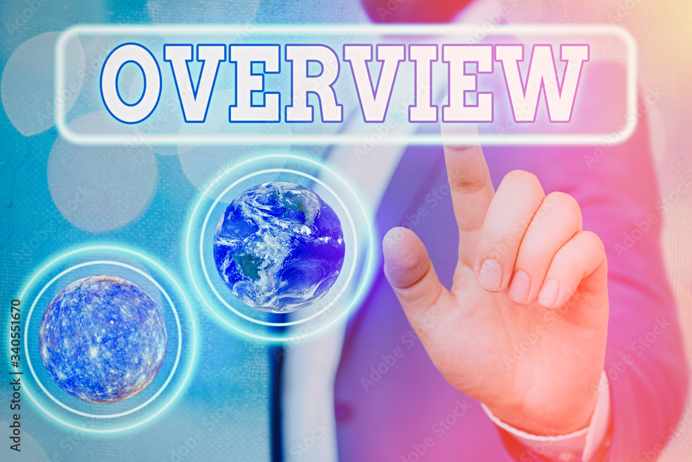 Poster text sign showing overview. business photo showcasing the general review or summary of subject proje