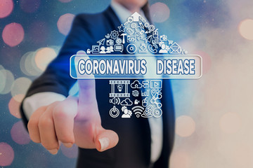 Conceptual hand writing showing Coronavirus Disease. Concept meaning defined as illness caused by a...