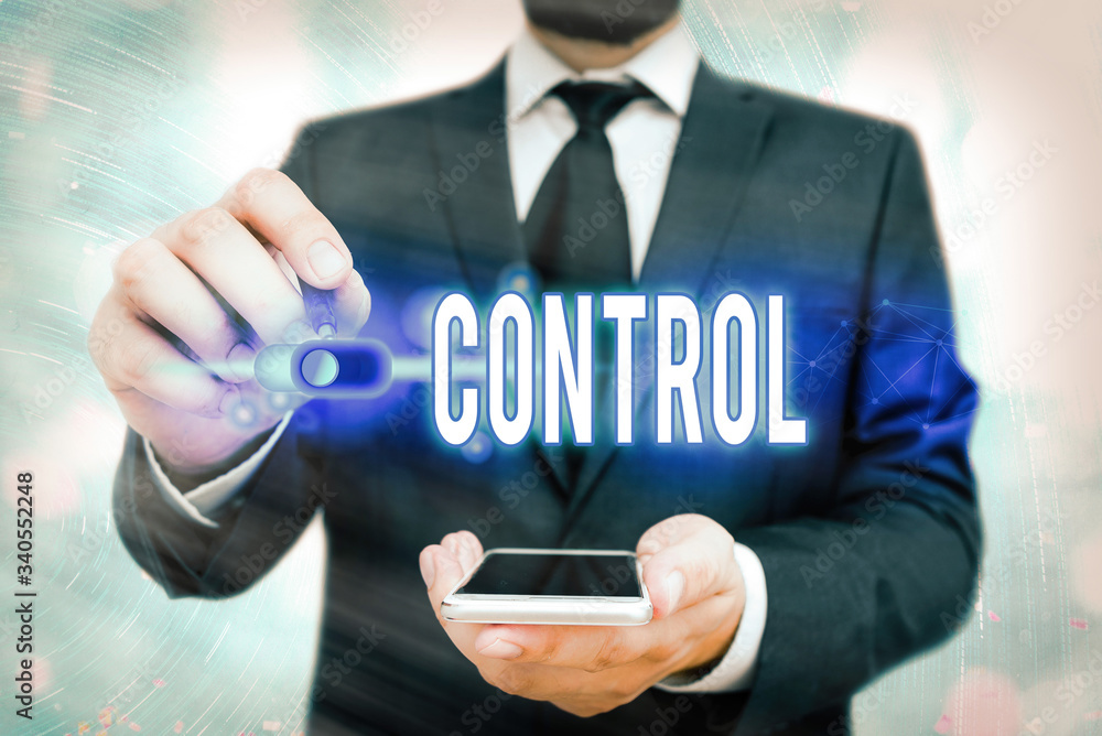 Poster word writing text control. business photo showcasing power to influence direct behavior actions cour