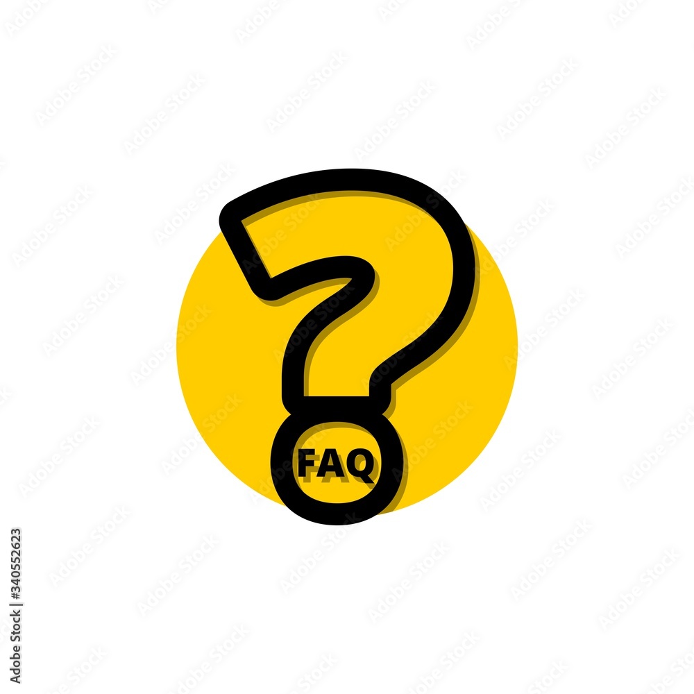 Poster faq button icon isolated on white background