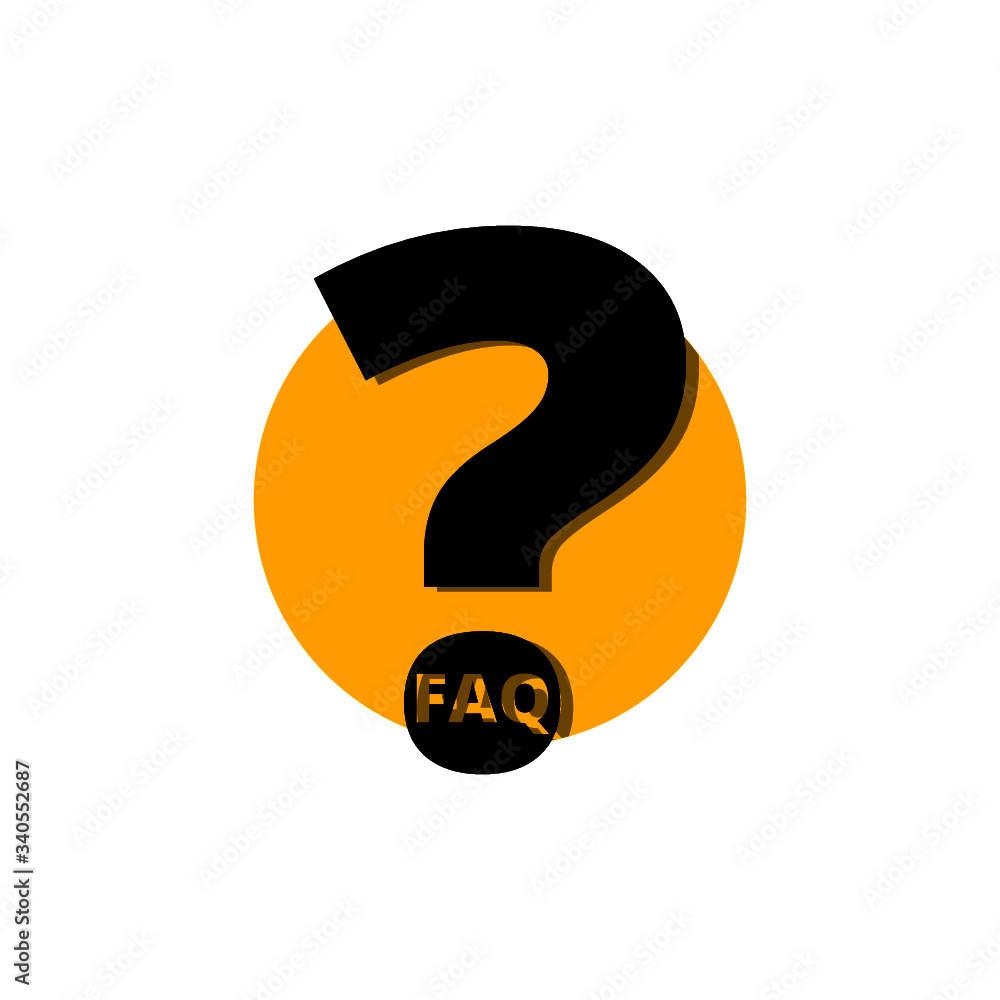 Poster faq button icon isolated on white background