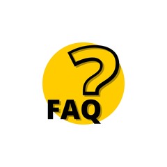 FAQ button icon isolated on white background