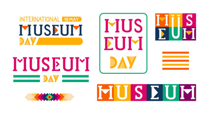 Museum day colorful set