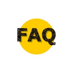 FAQ button icon isolated on white background