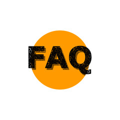 FAQ button icon isolated on white background